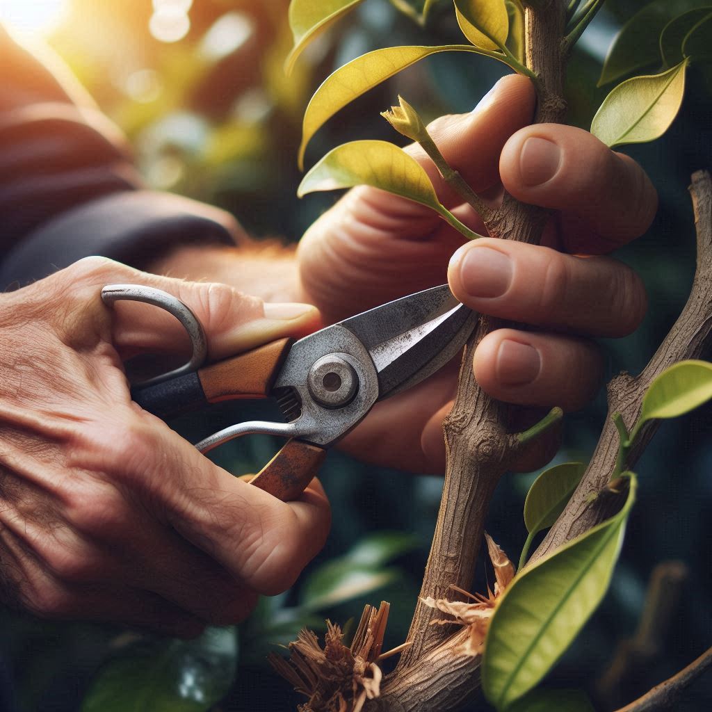 Illustration highlighting common mistakes like over-pruning and using dull tools, serving as a visual guide on what to avoid when learning how to prune citrus trees.